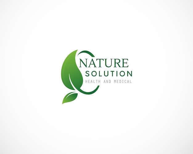 Nature Solution Logo Design Modèle Illustration Vecteur