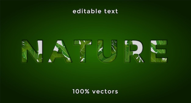 Vecteur nature de texte modifiable avec un style floral vecteur premium