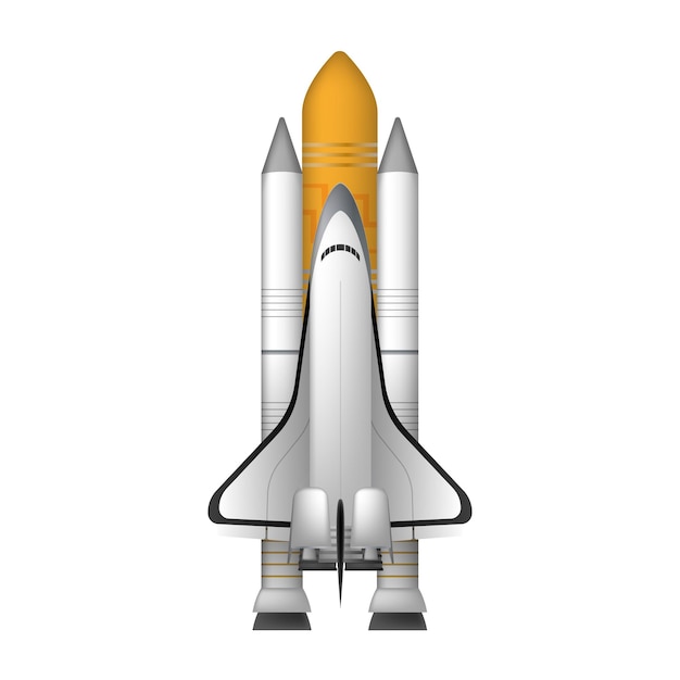 Navette spatiale. Élément isolé de combattant pour la conception sur le thème de l'espace.