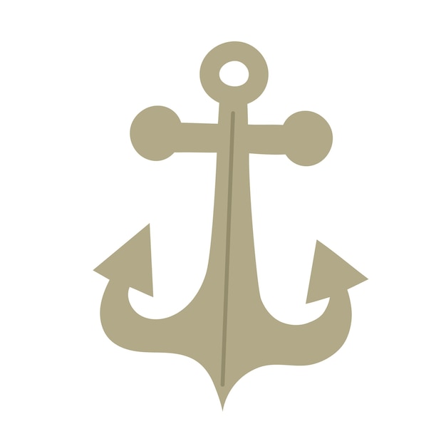 Vecteur navire ancre métallique navire de pirates illustration de vecteur de dessin animé dessiné à la main isolé sur fond blanc