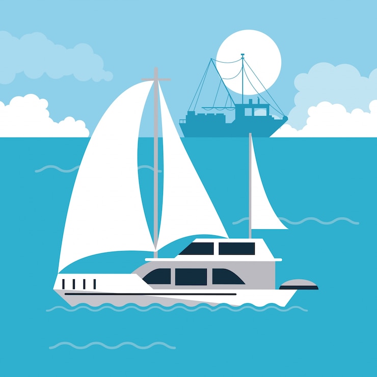 Vecteur navires à l&#39;icône de la mer