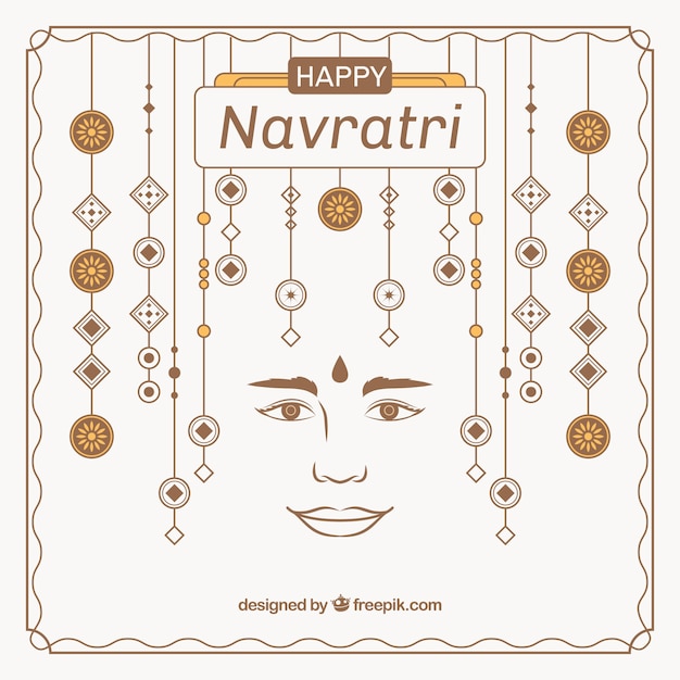 Navratri Carte De Voeux Avec Ornements