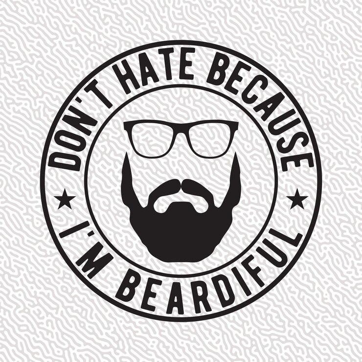 Vecteur ne détestez pas parce que je suis une collection de badges beardiful dans un style dessiné à la main