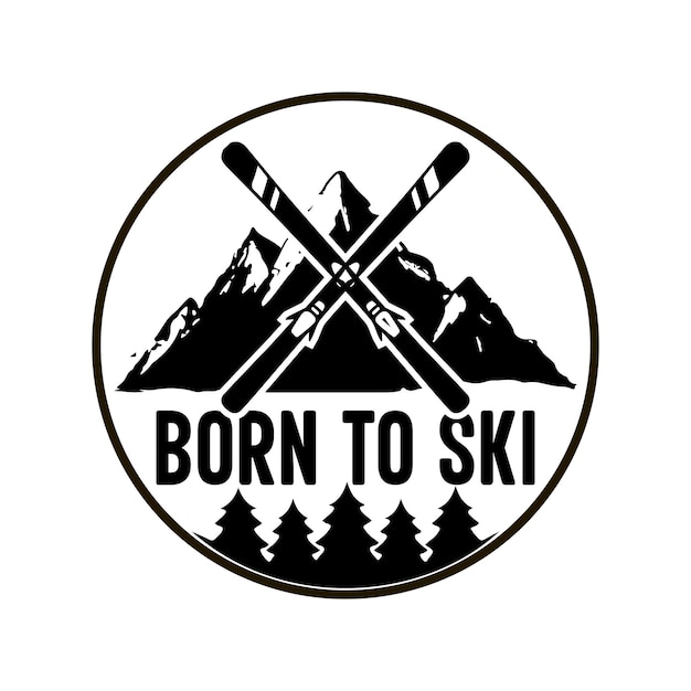 Né Pour La Conception D'illustration De Ski