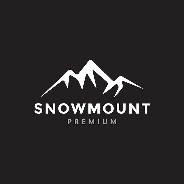 Neige De Montagne Blanche Sur Logo Sombre Symbole Icône Vecteur Conception Graphique Illustration Idée Créative