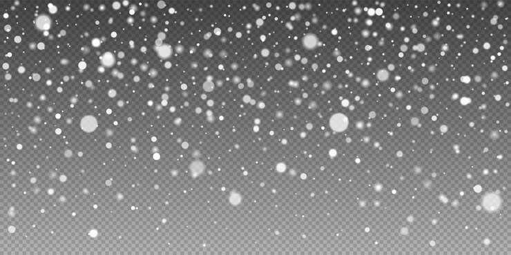 Vecteur neige réaliste sur fond transparent flocons de neige sur fond noir