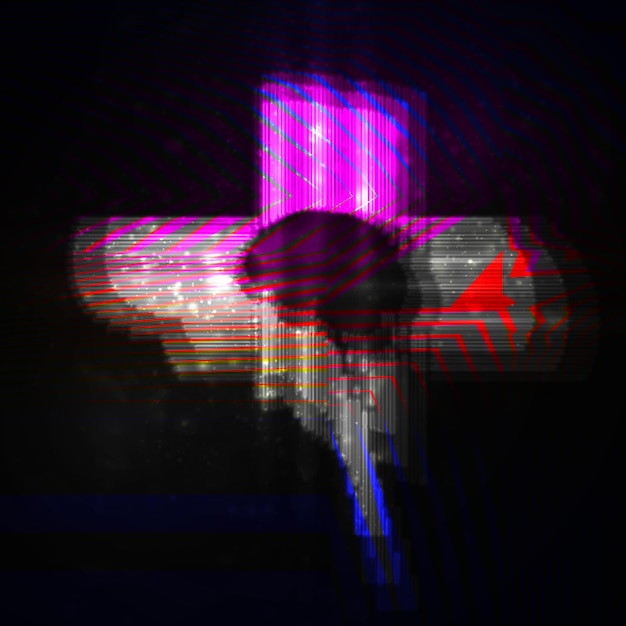 Neon cerveau composition d'illustration abstraite éléments lumineux