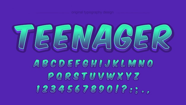 Neon Comics Cartoon Typography