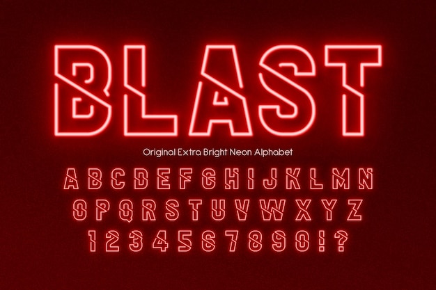 Neon Light 3d Alphabet Retrofuturistic Origainal Type Abc