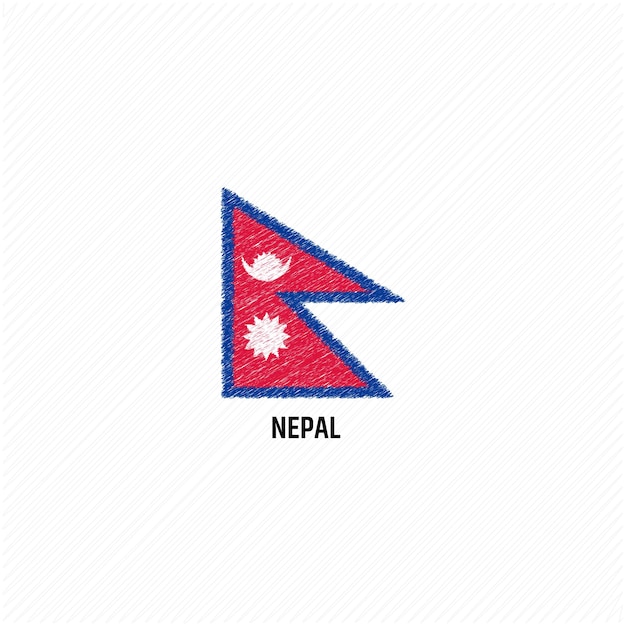 Népal Grunge Drapeau Plat Vector Illustration