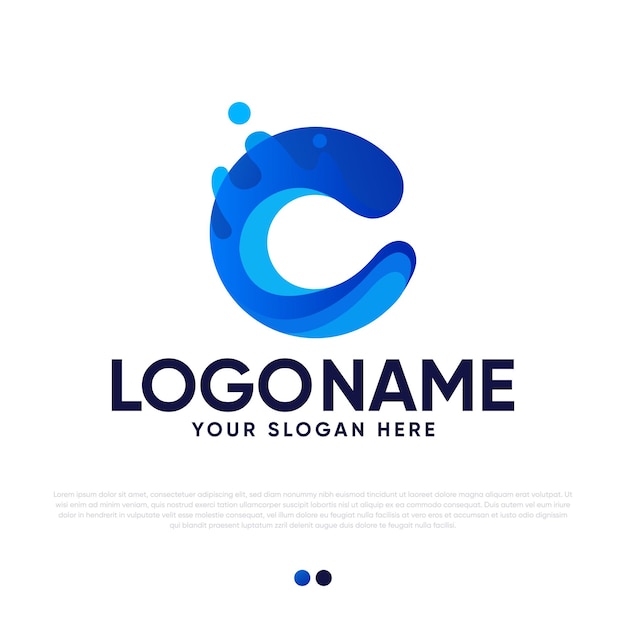 C Nettoyage Logo Design Vecteur Premium