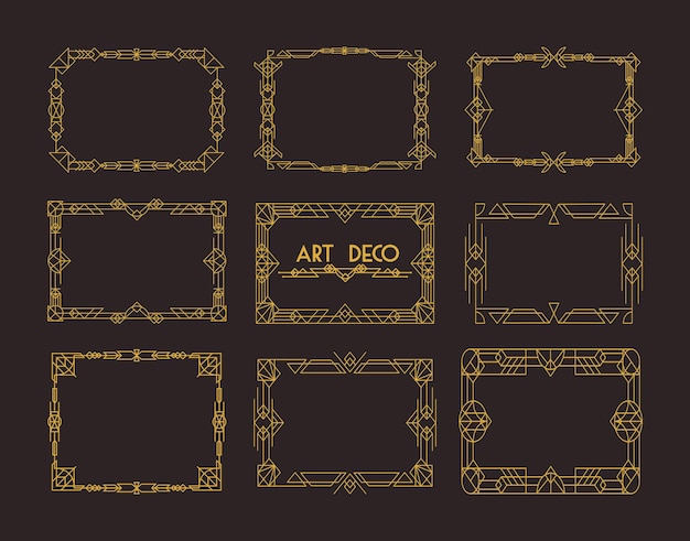 Neuf cadres art déco