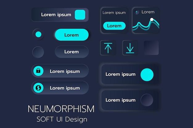 Neumorphism Botton Soft UI Design