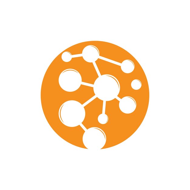 Neuron Logo Cel Dna Network Vector et technologie de particules Conception de modèle d'illustration simple