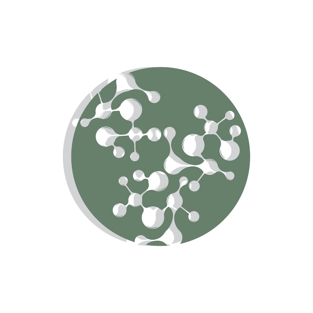 Neuron Logo Cel Dna Network Vector et technologie de particules Conception de modèle d'illustration simple
