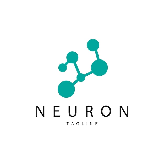 Neuron Logo Cel Dna Network Vector et technologie de particules Conception de modèle d'illustration simple