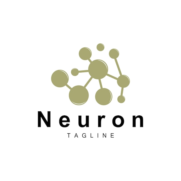 Neuron Logo Cel Dna Network Vector et technologie de particules Conception de modèle d'illustration simple