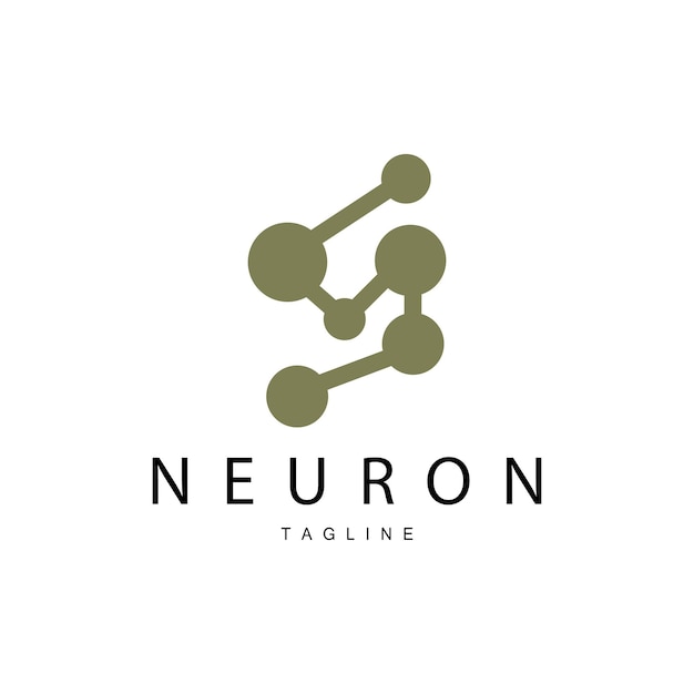 Neuron Logo Cel Dna Network Vector et technologie de particules Conception de modèle d'illustration simple