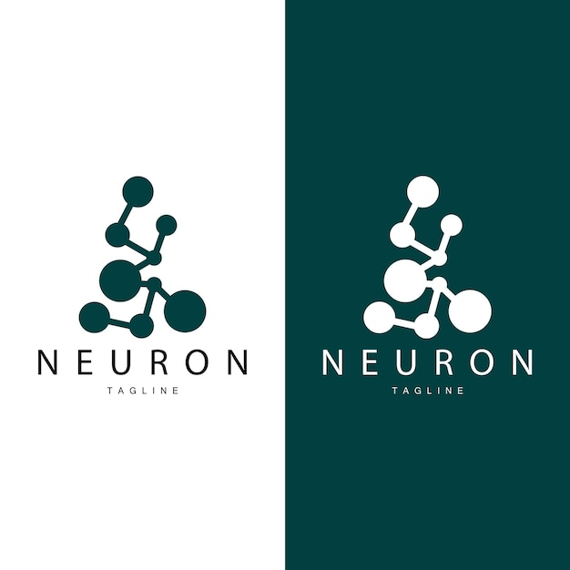 Neuron Logo Cel Dna Network Vector et technologie de particules Conception de modèle d'illustration simple