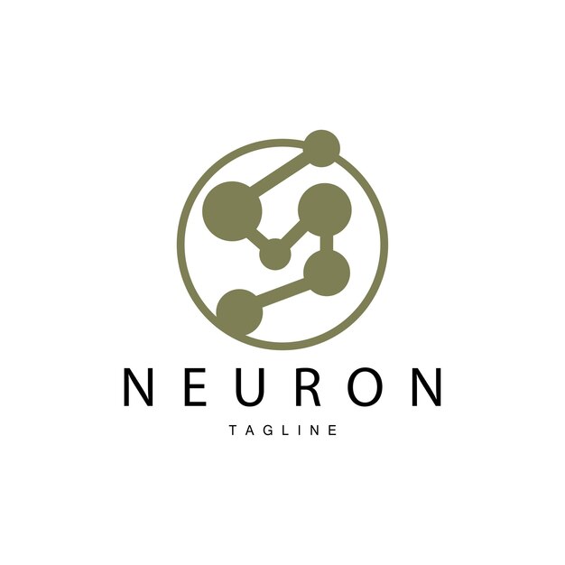 Neuron Logo Cel Dna Network Vector et technologie de particules Conception de modèle d'illustration simple