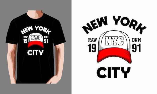 Vecteur new york city avec t-shirt design chapeau