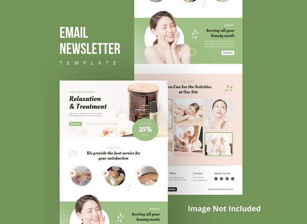 Vecteur newsletter par e-mail du spa pour le marketing