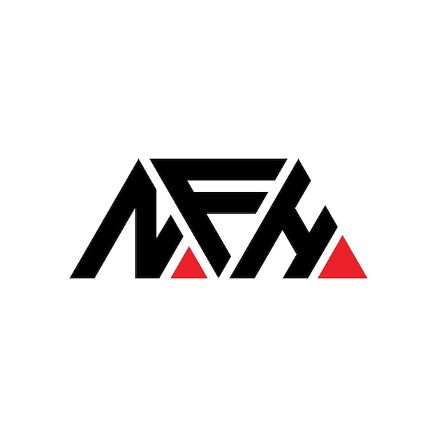 NFH triangle lettre logo design avec forme de triangle NFH design de logo triangle monogramme NFH modèle de logo vectoriel triangle avec couleur rouge NFH logo triangulaire Simple élégant et luxueux Logo NFH