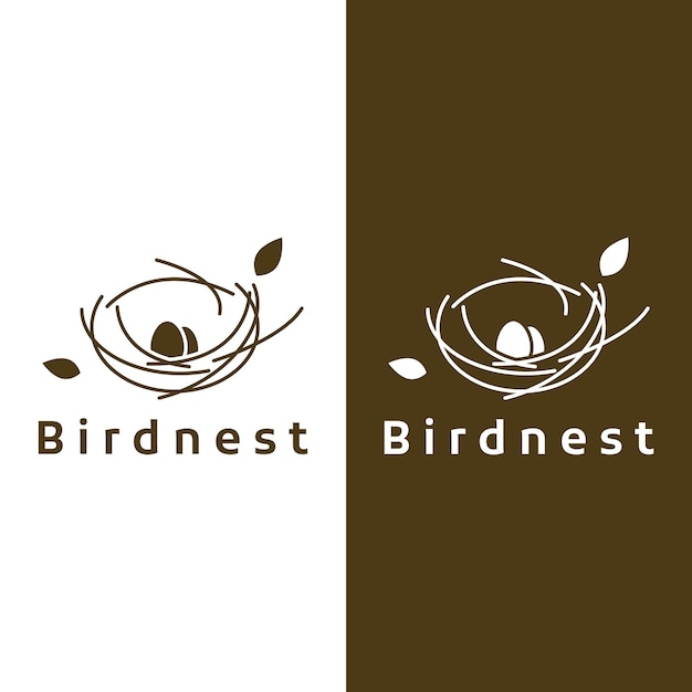 Nid d'oiseau hipster logo design créatif modèle d'illustration vectorielle