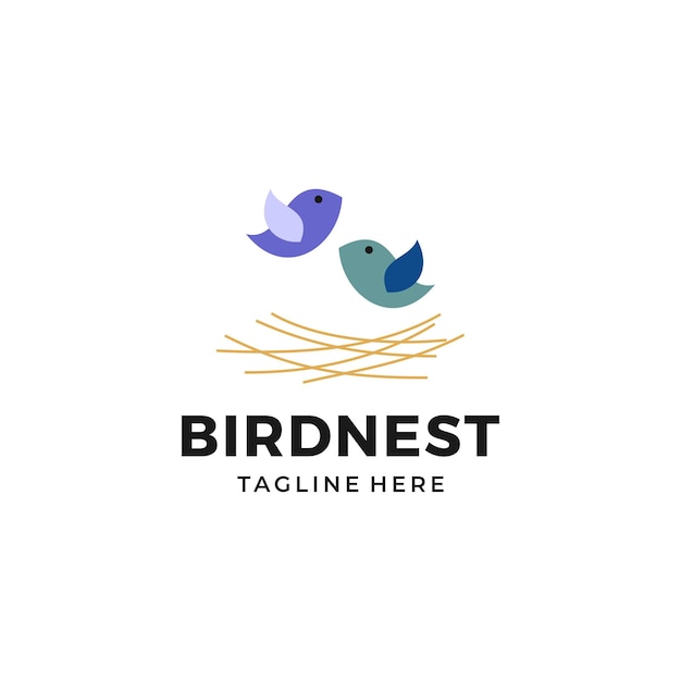 Nid D'oiseau Logo Design Illustration Vectorielle