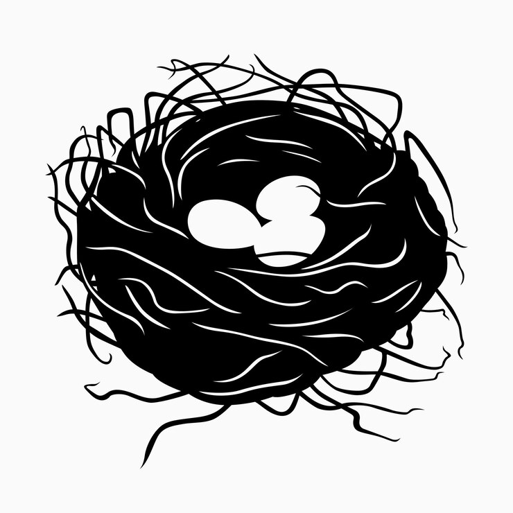 Vecteur nid d'oiseau avec des oeufs