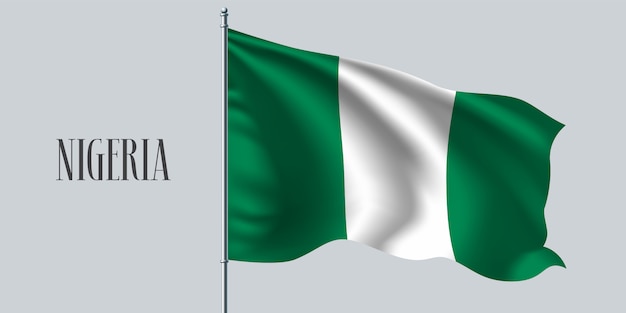 Vecteur nigeria, agitant le drapeau