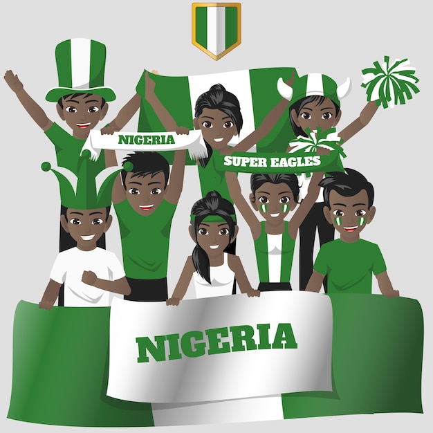 Vecteur nigeria équipe nationale supporter