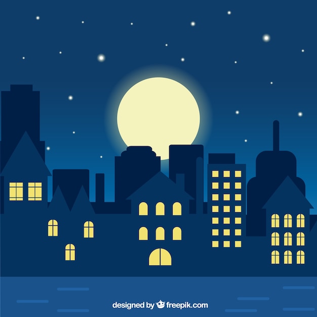 Vecteur night city illustration