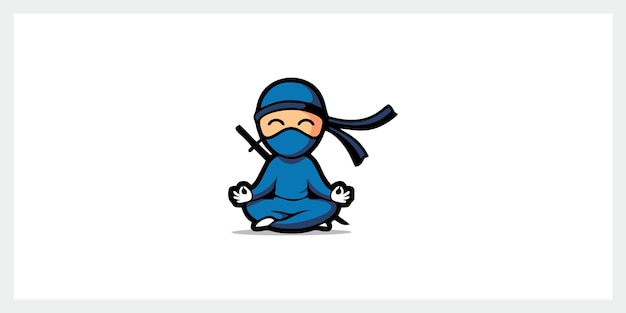 Ninja Logo Design Inspiration Icônes Vectorielles Vecteur Premium