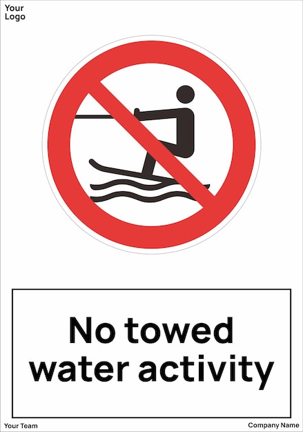 Vecteur no towed water activity signs symboles norme iso 7010