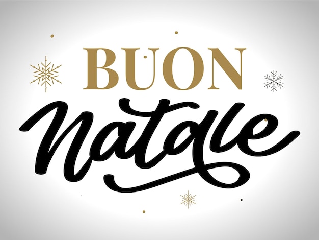 Noël Buon Natale Carte De Voeux écriture Lettrage En Italien Vacances Lettrage Nouvel An