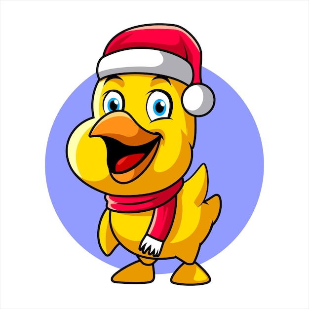 Noël De Canard, Illustration Vectorielle De Drôle De Mascotte