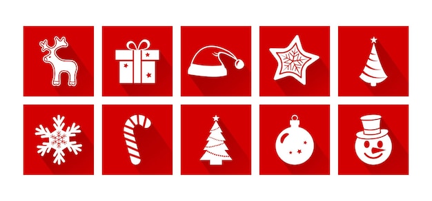 Vecteur noël cartoon vector icons set decotarion vacances nouvel an illustration