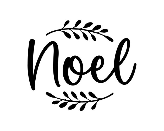 Noël hiver noel lettrage cite énonciations calligraphie carte de voeux illustration vectorielle