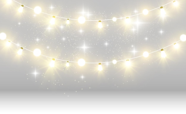 Noël lumineux belles lumières éléments de conception lumières brillantes pour la conception de la salutation de Noël