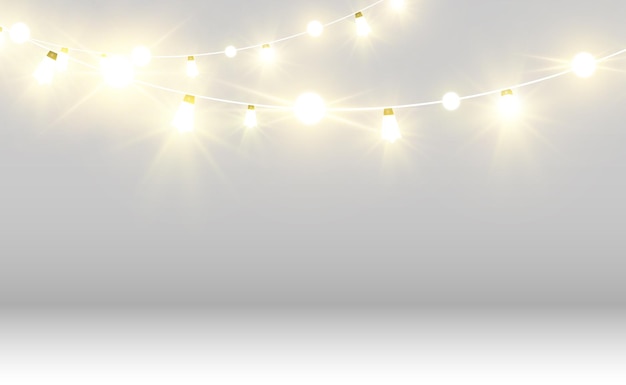 Noël lumineux belles lumières éléments de conception lumières brillantes pour la conception de la salutation de Noël