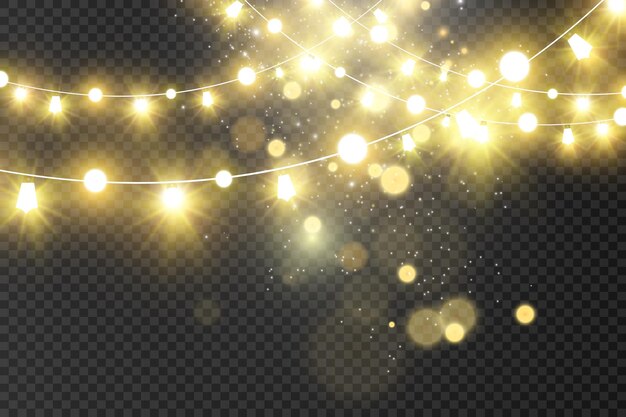 Noël lumineux belles lumières éléments de conception lumières brillantes pour la conception de la salutation de Noël