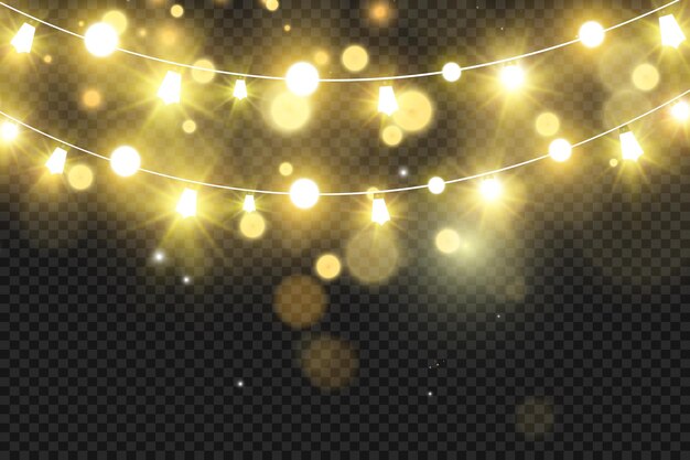 Noël lumineux belles lumières éléments de conception lumières brillantes pour la conception de la salutation de Noël