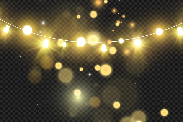 Noël lumineux belles lumières éléments de conception lumières brillantes pour la conception de la salutation de Noël