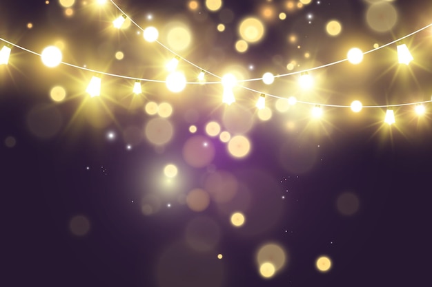 Noël lumineux belles lumières éléments de conception lumières brillantes pour la conception de la salutation de Noël