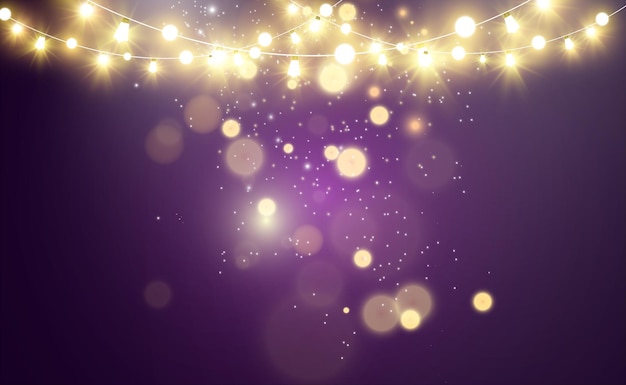 Noël lumineux belles lumières éléments de conception des lumières lumineuses pour la conception de la carte de vœux de Noël