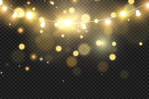 Noël lumineux belles lumières éléments de conception des lumières lumineuses pour la conception de la carte de vœux de Noël