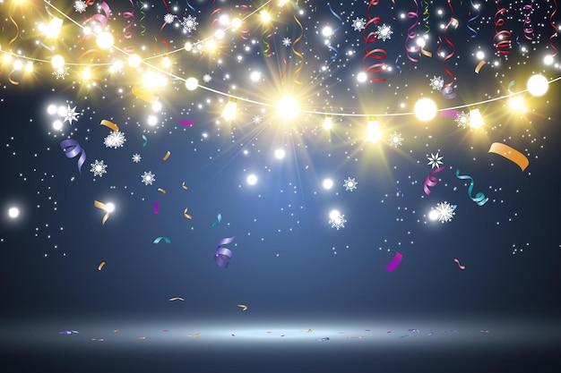 Noël lumineux, belles lumières, éléments de design. Lumières rougeoyantes pour la conception de Noël
