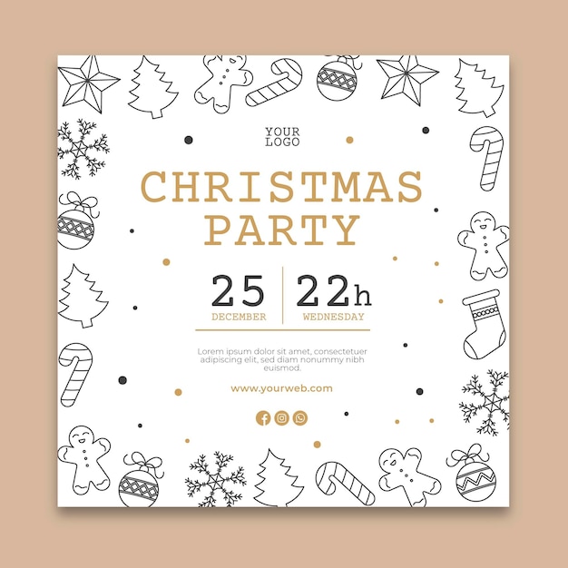 Noël modèle de party flyer