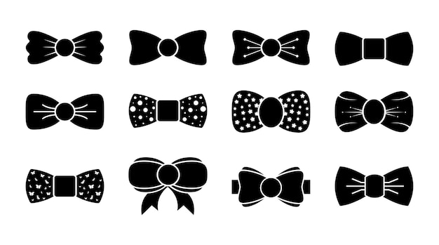 Noeud Papillon Icon Set Vector Illustration Noeud Papillon Icônes